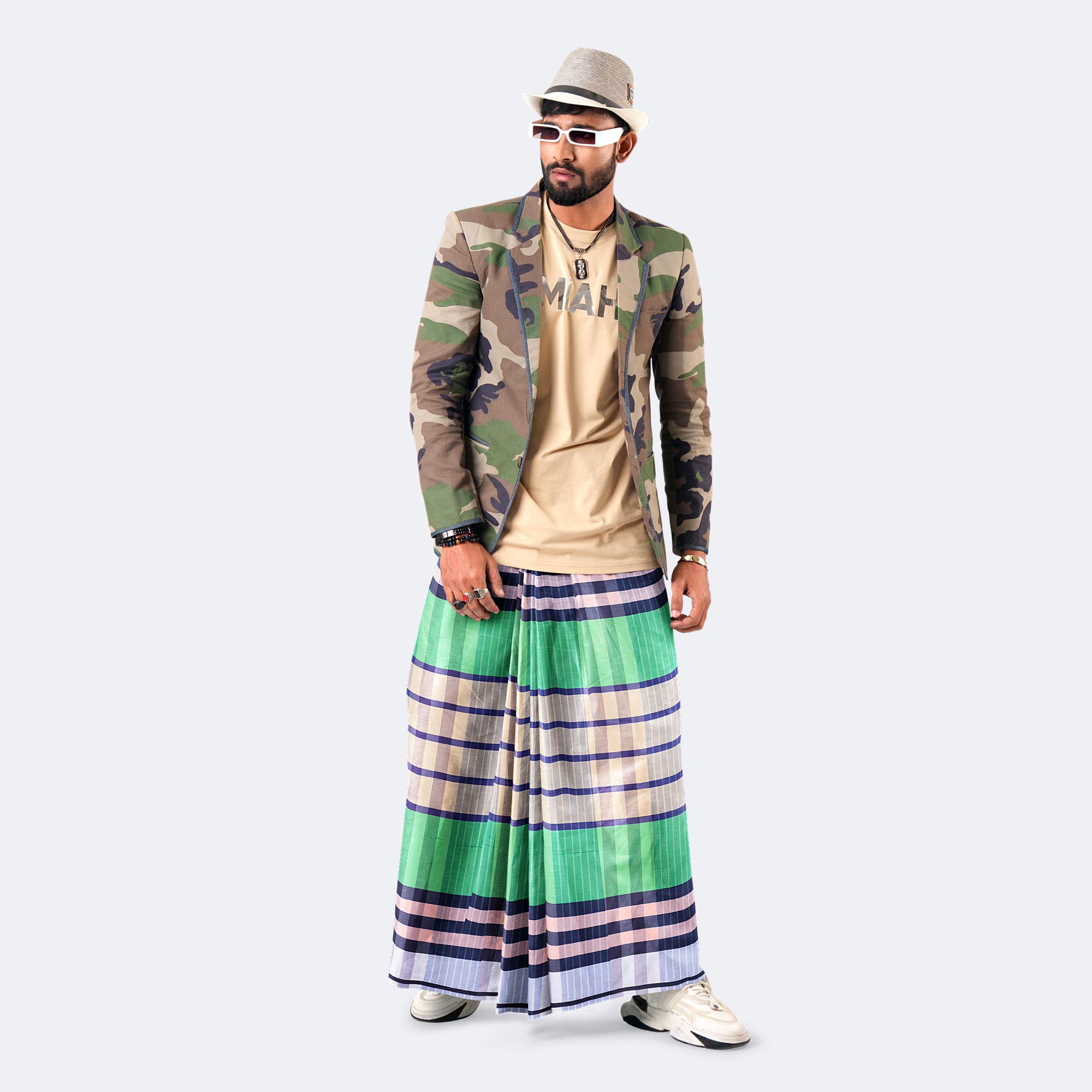 Classic Men’s Multicolor Check Soft Cotton Lungi - Showpno Bilash